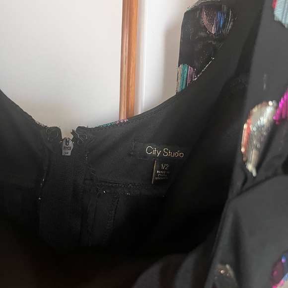 Black Dress with Colorful Polka Dots - Picture 2 of 4